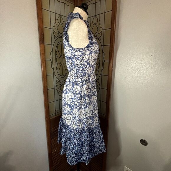 J. Crew Factory Mini Dress With Ruffle Sleeves Calas Block Mix Easter Size 4 - Picture 3 of 12